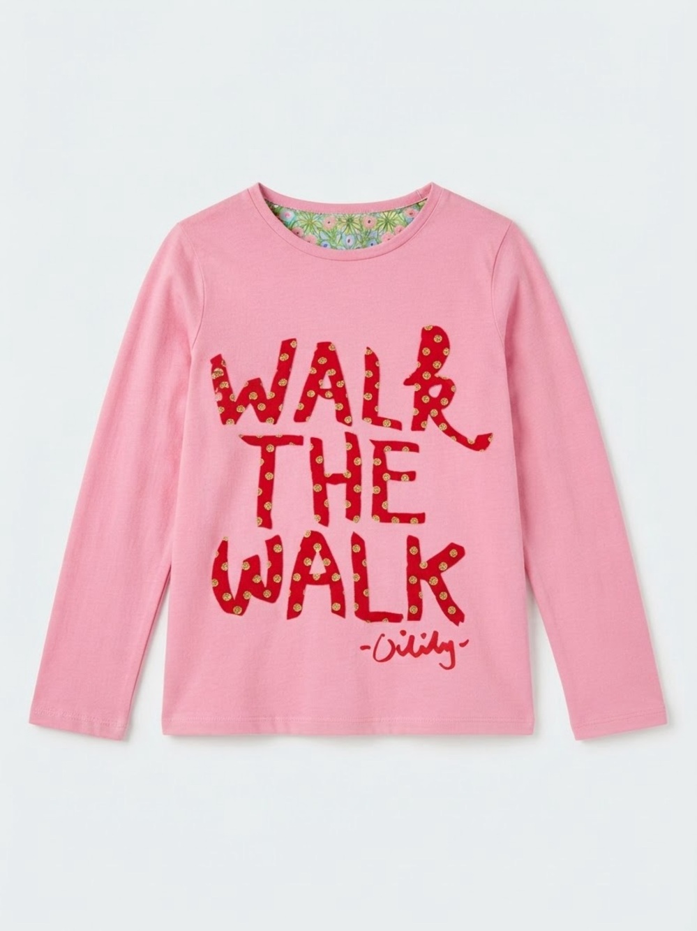 Oilily Pink Long Sleeve Walk the Walk Top